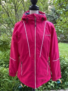 Columbia Bright Pink Hooded Waterproof Jacket